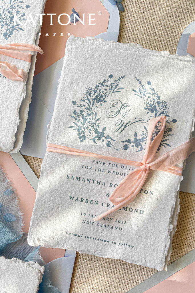 Leilani Handmade Paper Wedding Invitation Suite