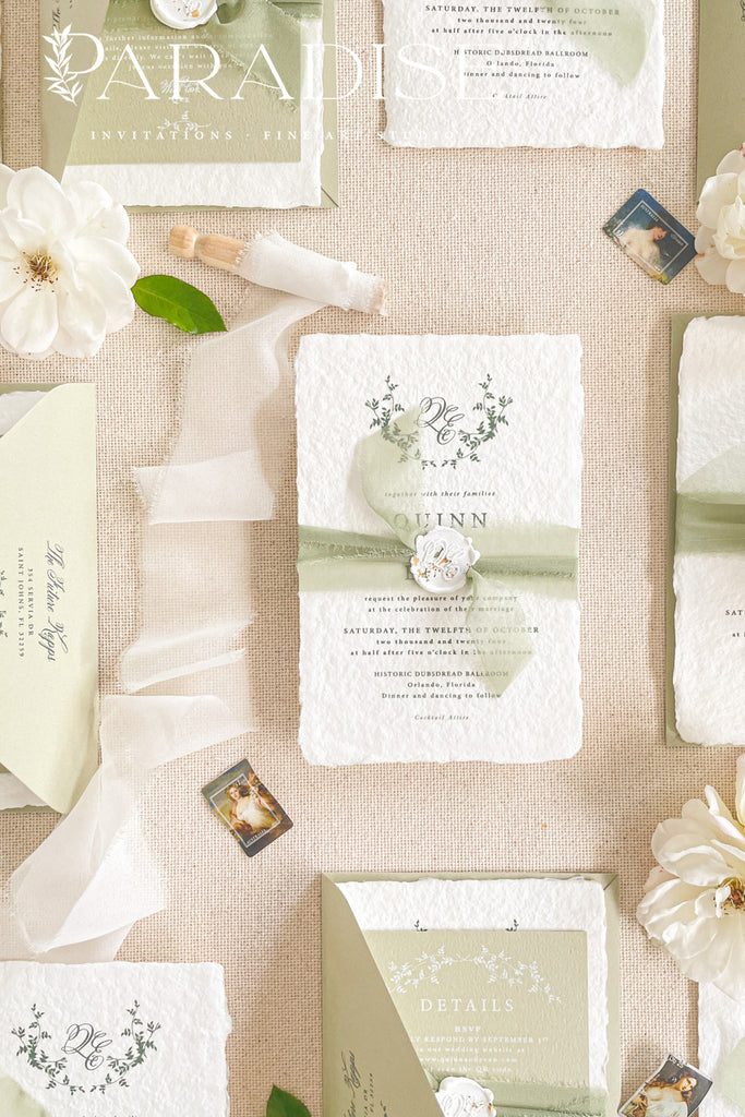 Francesca Handmade Paper Wedding Invitation Sets