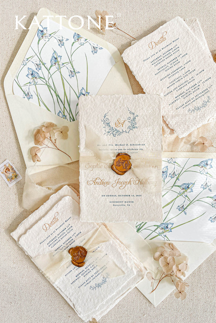 Zephyra Handmade Paper Wedding Invitations