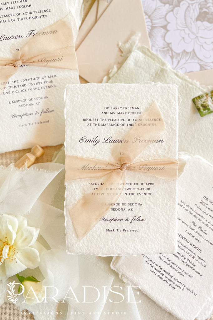 Love Handmade Paper Wedding Invitation Sets