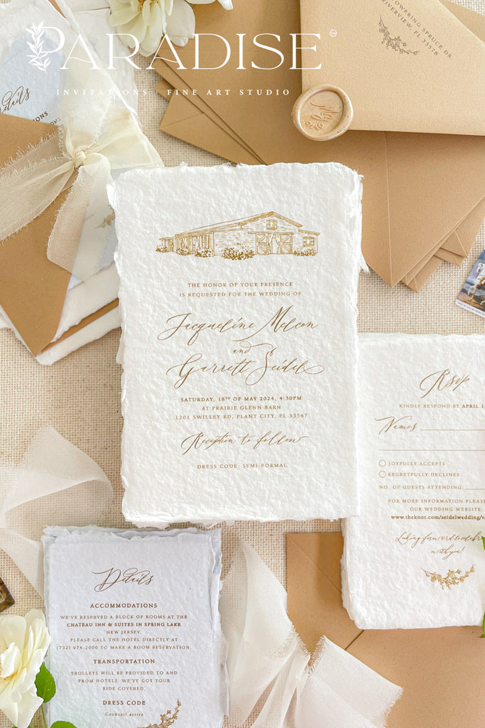 Nayeli Handmade Paper Wedding Invitations