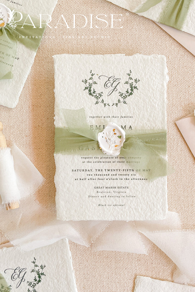 Lainey Colored Handmade Paper Wedding Invitations