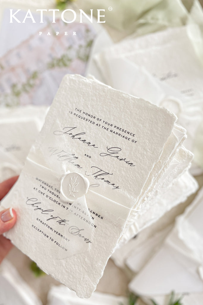 Amidala Handmade Paper Wedding Invitation Sets