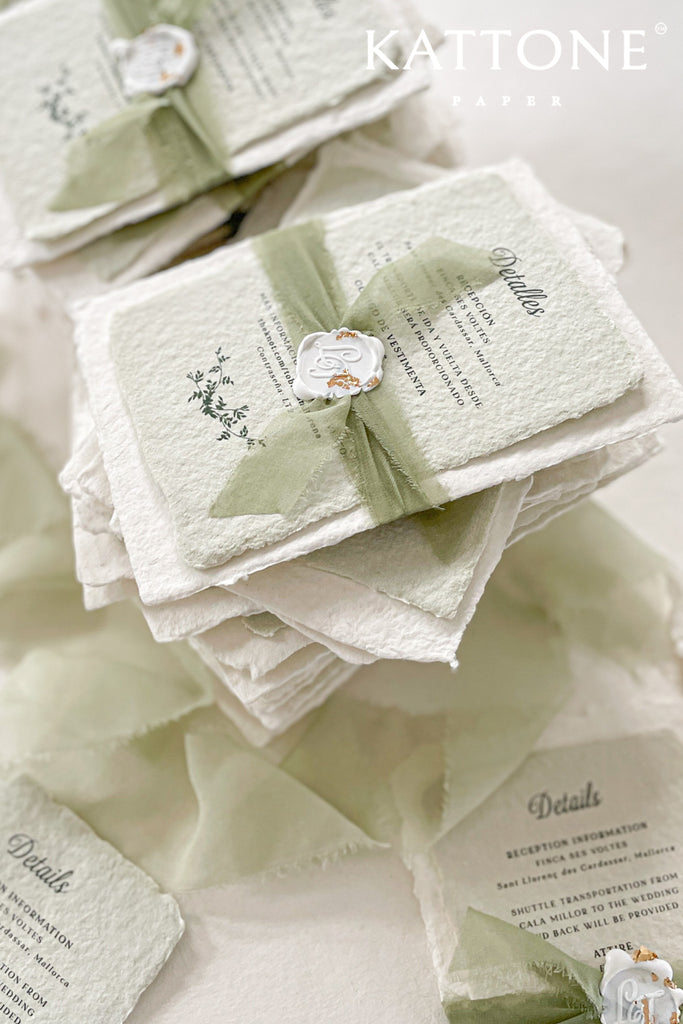 Clarice Handmade Paper Wedding Invitation Suite