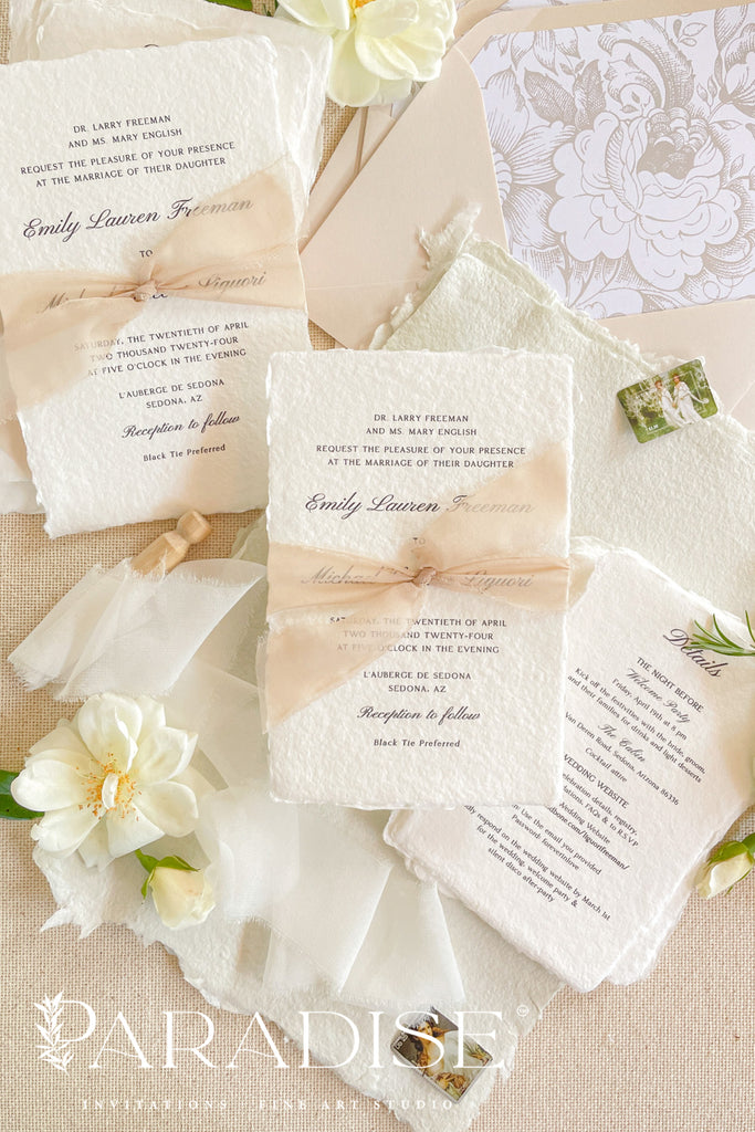 Love Handmade Paper Wedding Invitation Sets