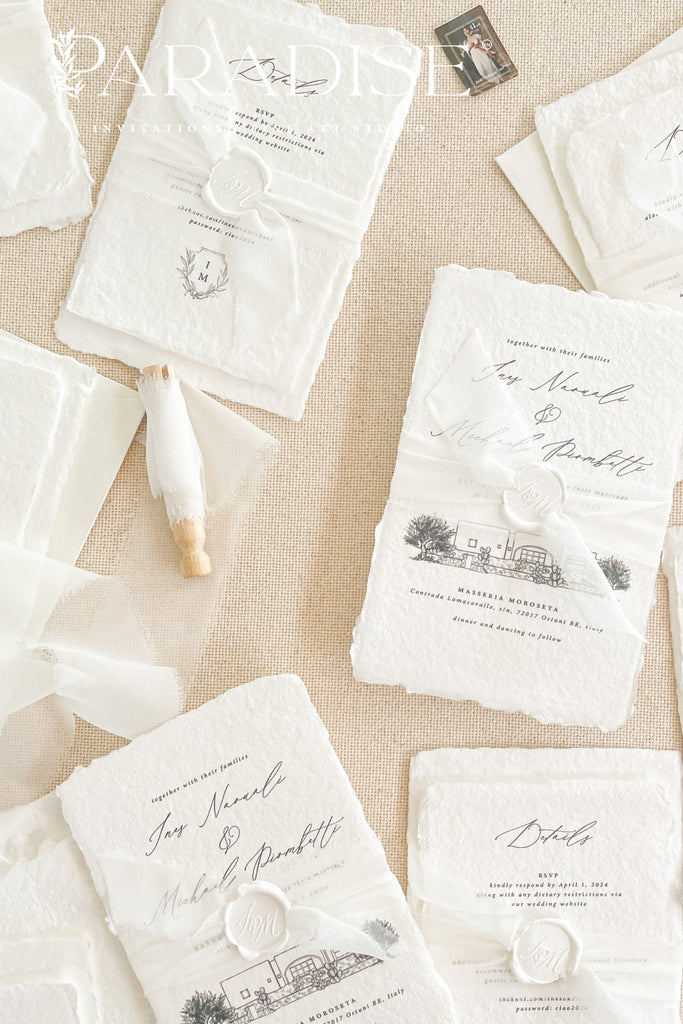 Payton Handmade Paper Wedding Invitations