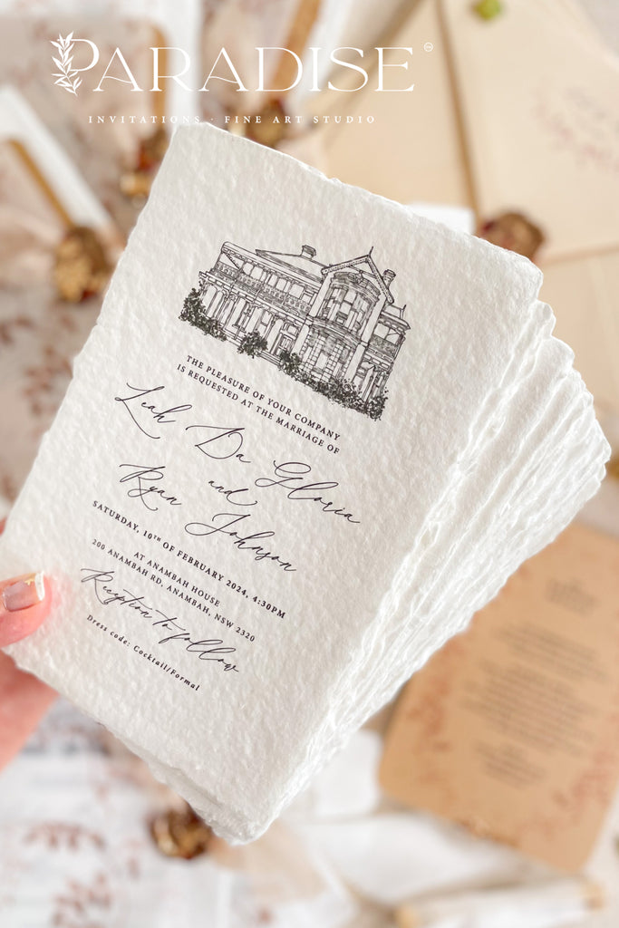 Rebekah Handmade Paper Wedding Invitation Sets