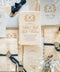 Announce your marriage with a romantic and modern touch that is also kind to the planet. This exquisite wedding invites suite features elegant modern calligraphy printed on luxurious handmade paper with a delicate deckle edge. As an eco-friendly choice, these invites combine contemporary design with sustainable craftsmanship, ensuring your stationery is as beautiful as it is responsible. The result is a stunning and truly romantic set of wedding stationery.