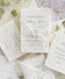Introduce your wedding with the timeless and intimate feel of the Romantic Handmade Wedding Invitation. Each invite is a beautiful work of fine art, crafted on luxurious, artisan handmade paper with a natural deckle edge, giving it an organic, delicate texture that your guests will love to touch. The combination of handcrafted paper and a personalized, romantic design creates a bespoke feel that sets a deeply meaningful tone for your celebration.