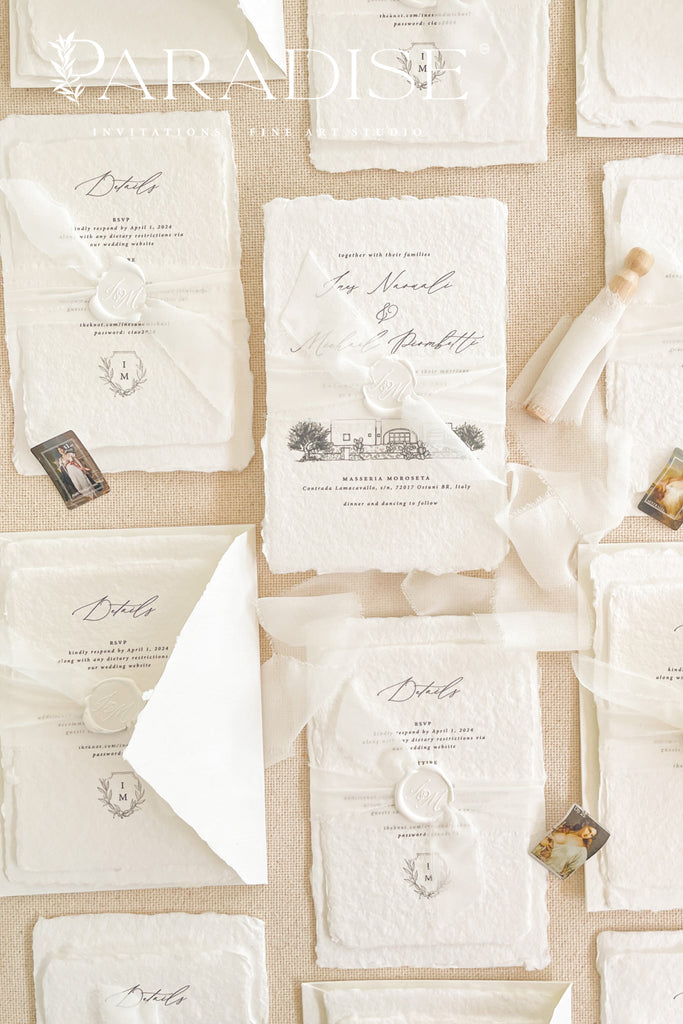 Payton Handmade Paper Wedding Invitations