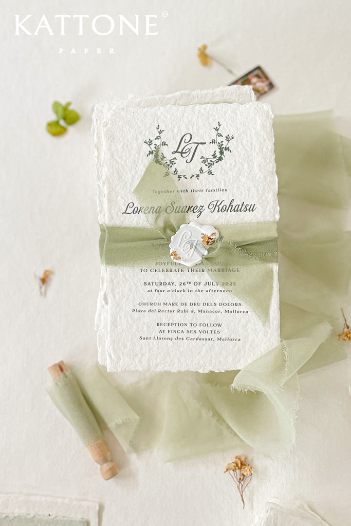 Clarice Handmade Paper Wedding Invitation Suite