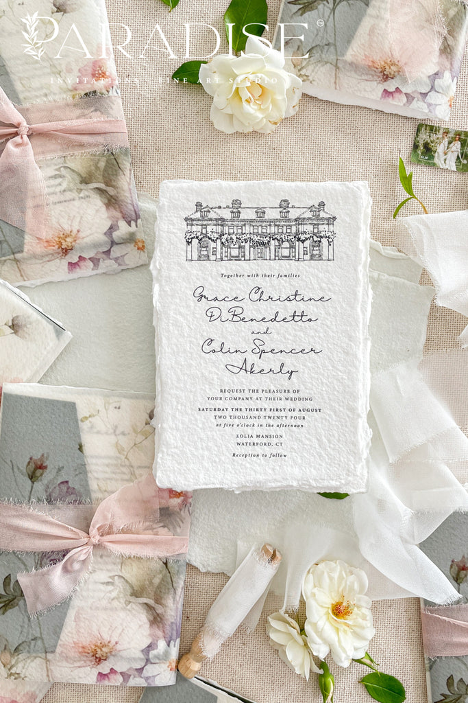 Blanca Handmade Paper Wedding Invitation Sets