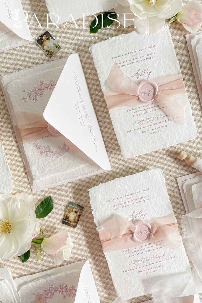 Sedona Handmade Paper Wedding Invitation Suite