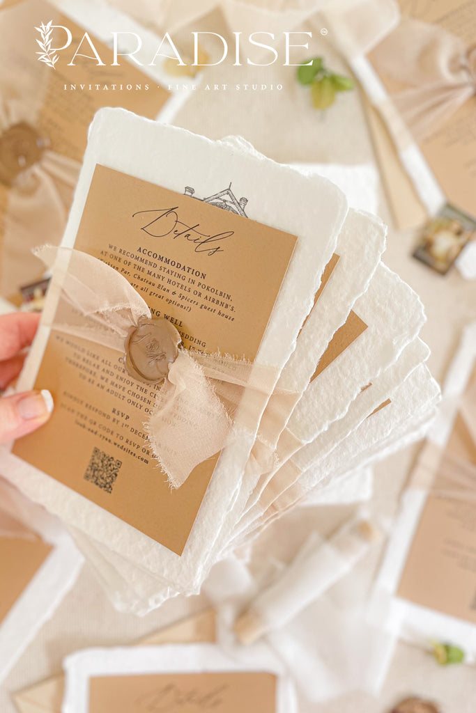 Kaylani Handmade Paper Wedding Invitation Sets