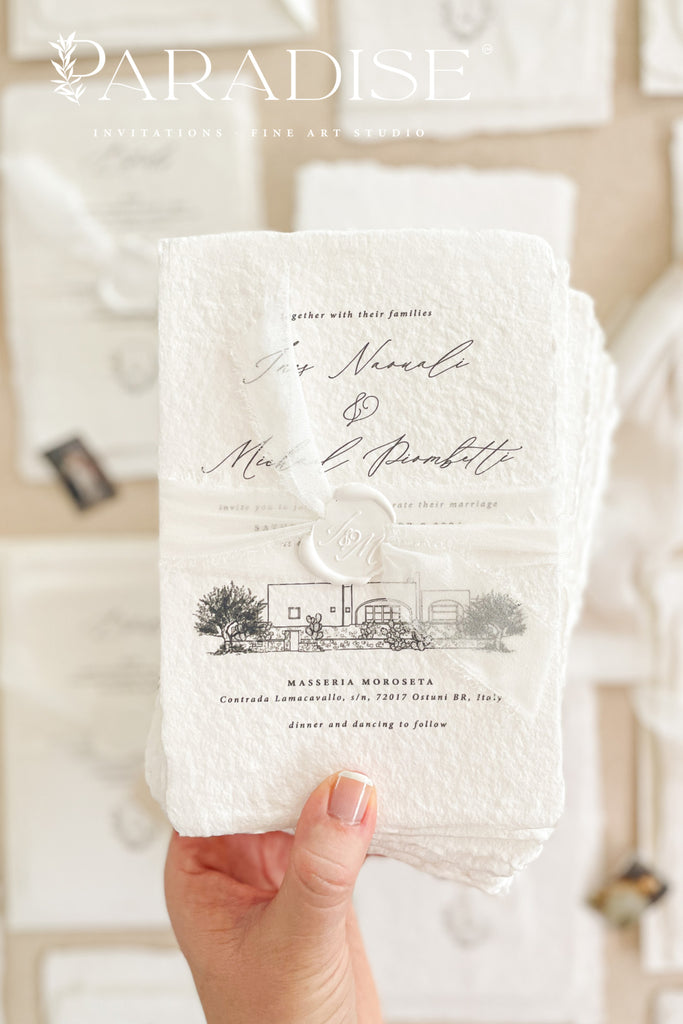 Payton Handmade Paper Wedding Invitations