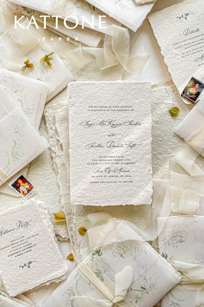 Dallis Handmade Paper Wedding Invitation Sets