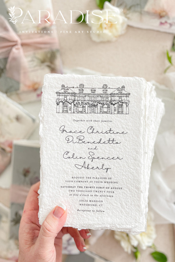 Blanca Handmade Paper Wedding Invitation Sets