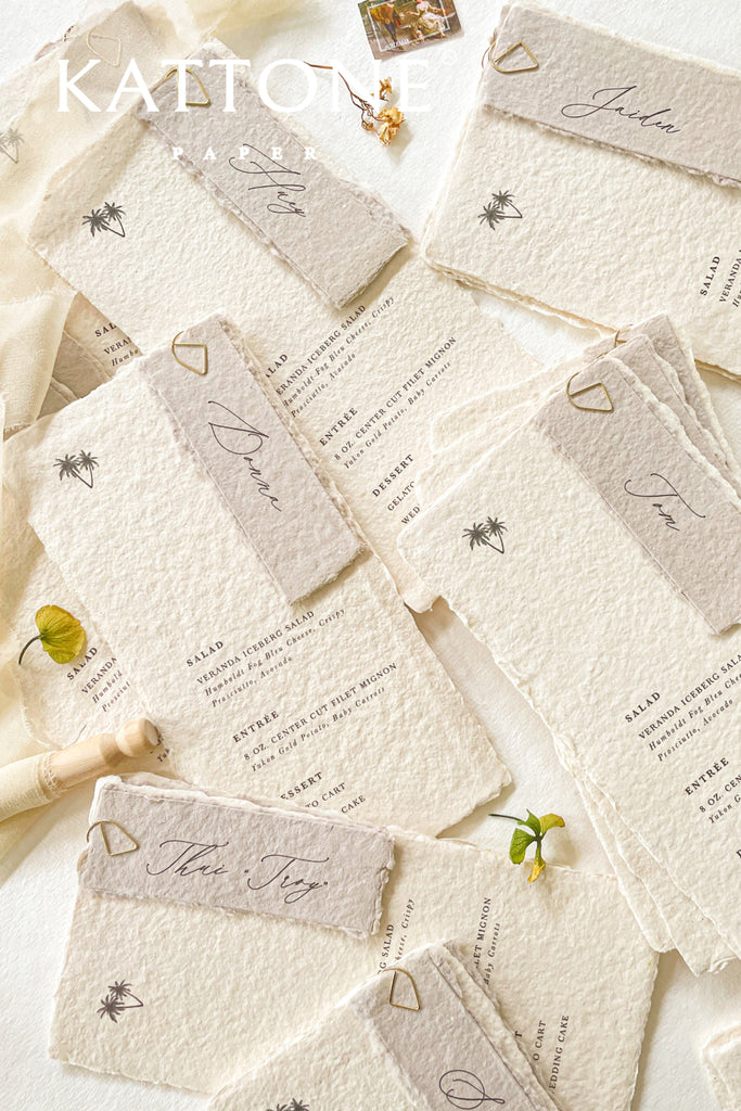 Anita Handmade Paper Wedding Menus