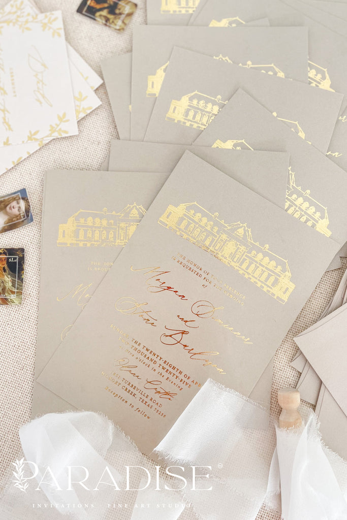 Maria Gold Foil Wedding Invitation Sets