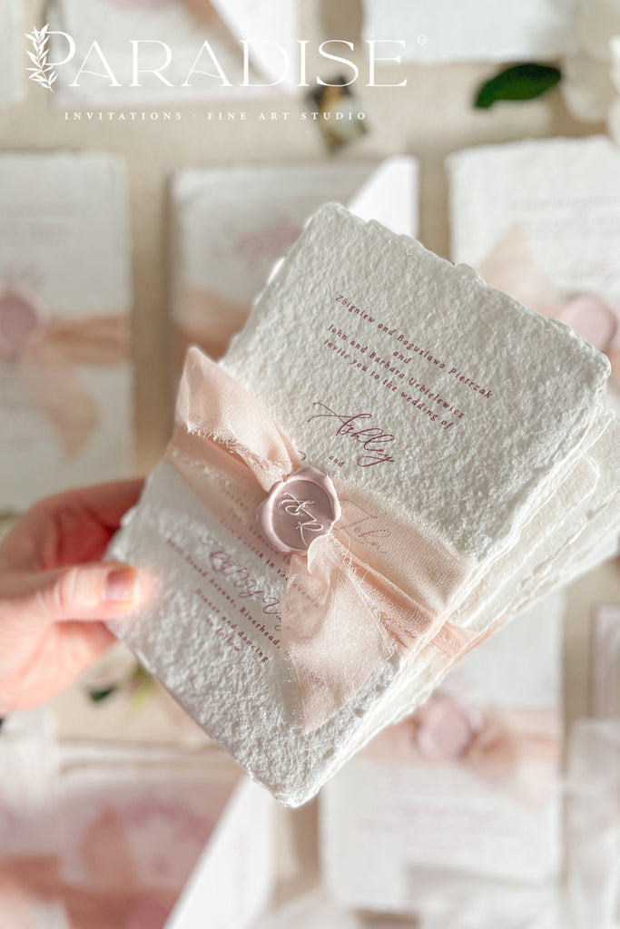 Sedona Handmade Paper Wedding Invitation Suite