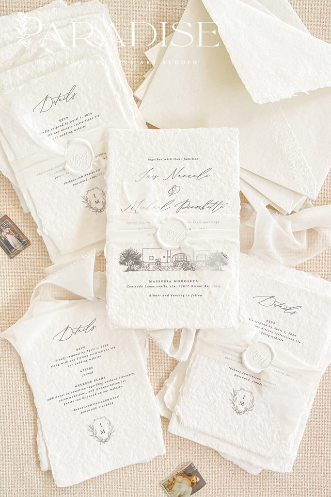 Payton Handmade Paper Wedding Invitations