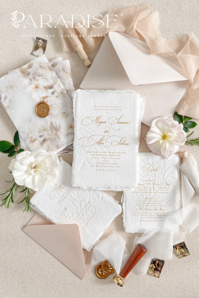 Piper Handmade Paper Wedding Invitation Sets