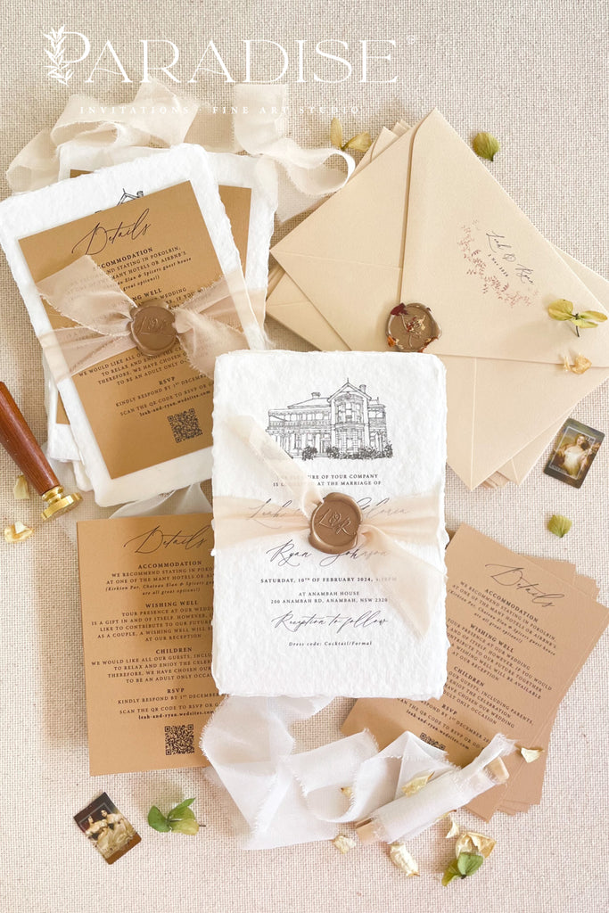 Kaylani Handmade Paper Wedding Invitation Sets