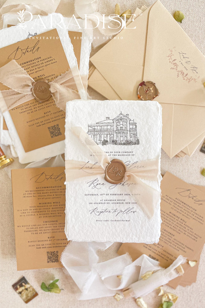 Kaylani Handmade Paper Wedding Invitation Sets