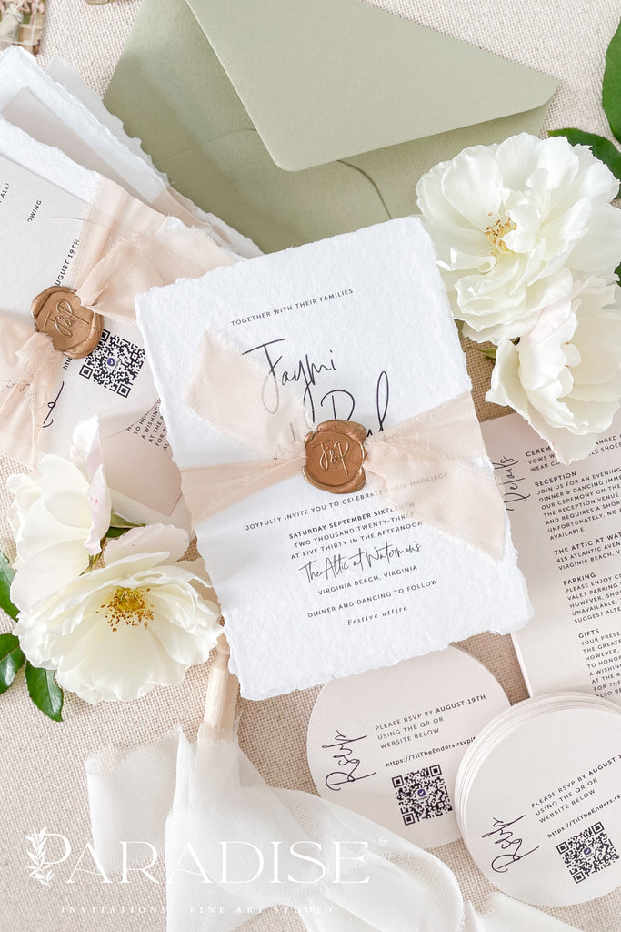 Audriana Handmade Paper Wedding Invitation Sets