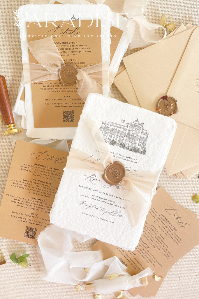 Kaylani Handmade Paper Wedding Invitation Sets