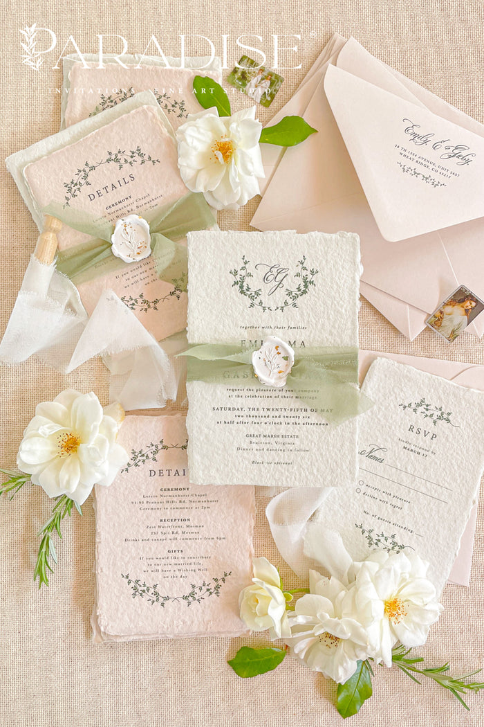 Handmade paper wedding invitations 60 photos - Vianawedding.com