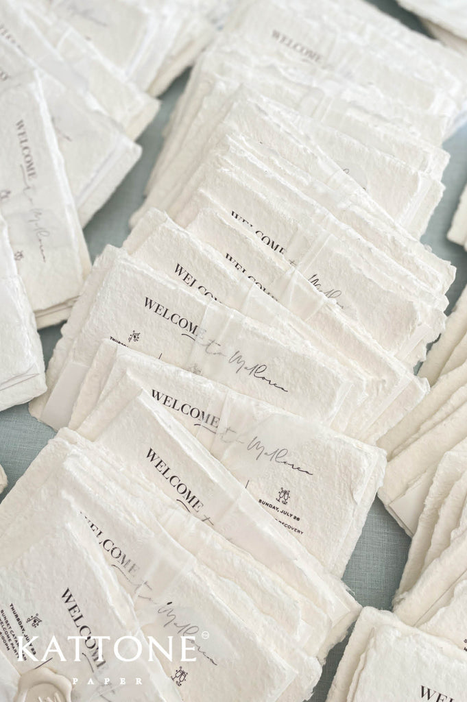 Complete luxury wedding stationery suite including invitation, RSVP card, welcome itinerary card, envelopes and silk ribbon styling.
