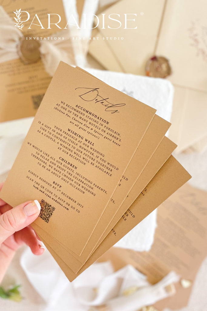 Kaylani Handmade Paper Wedding Invitation Sets