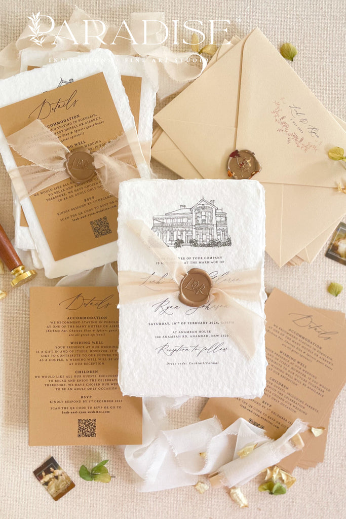 Kaylani Handmade Paper Wedding Invitation Sets