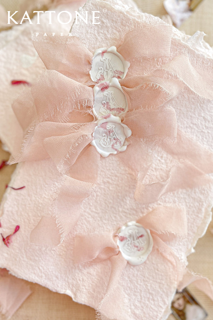Custom Wax Seals with Velvet Ribbons