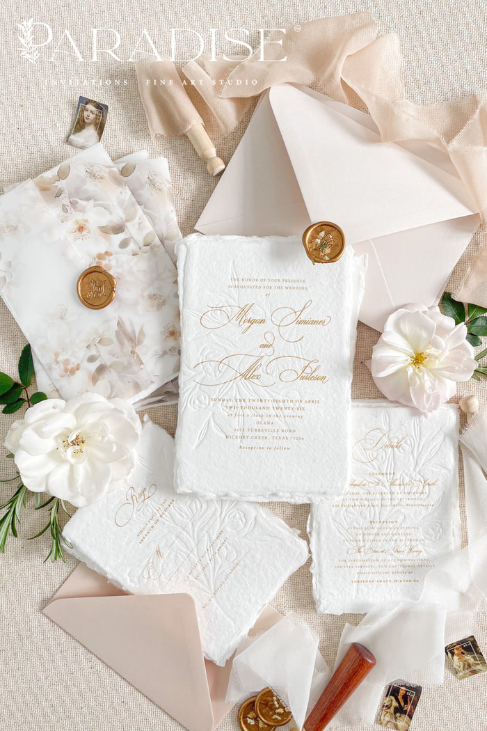 Piper Handmade Paper Wedding Invitation Sets