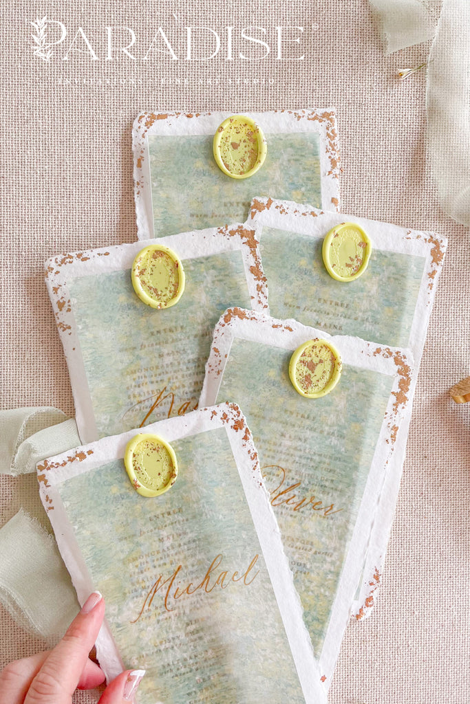 Victoria Handmade Paper Wedding Menus