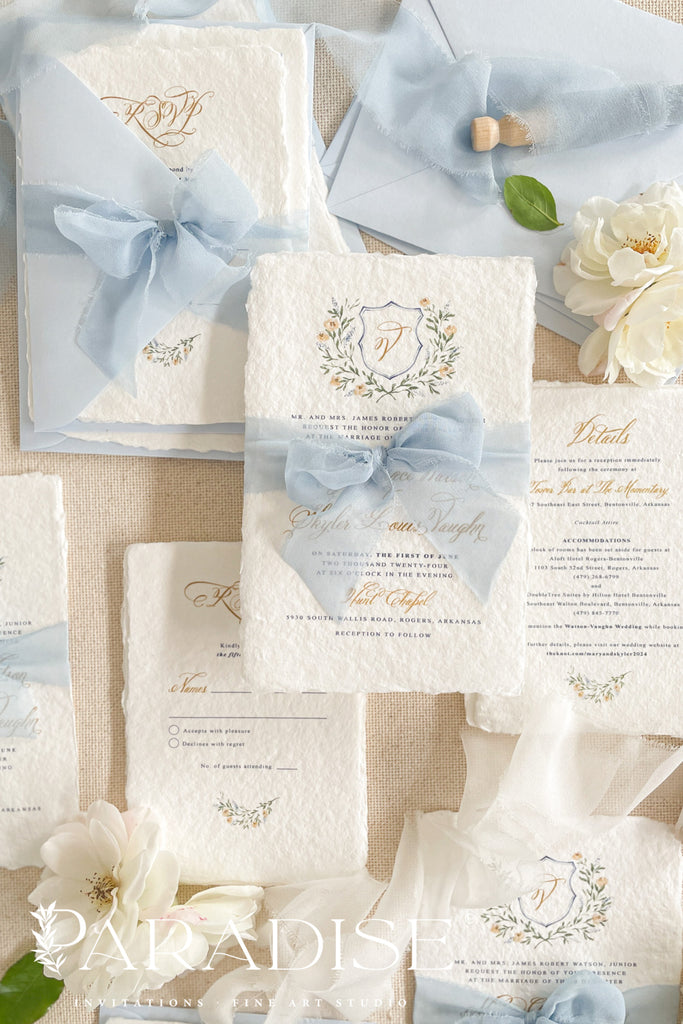 Blossom Handmade Paper Wedding Invitation Sets