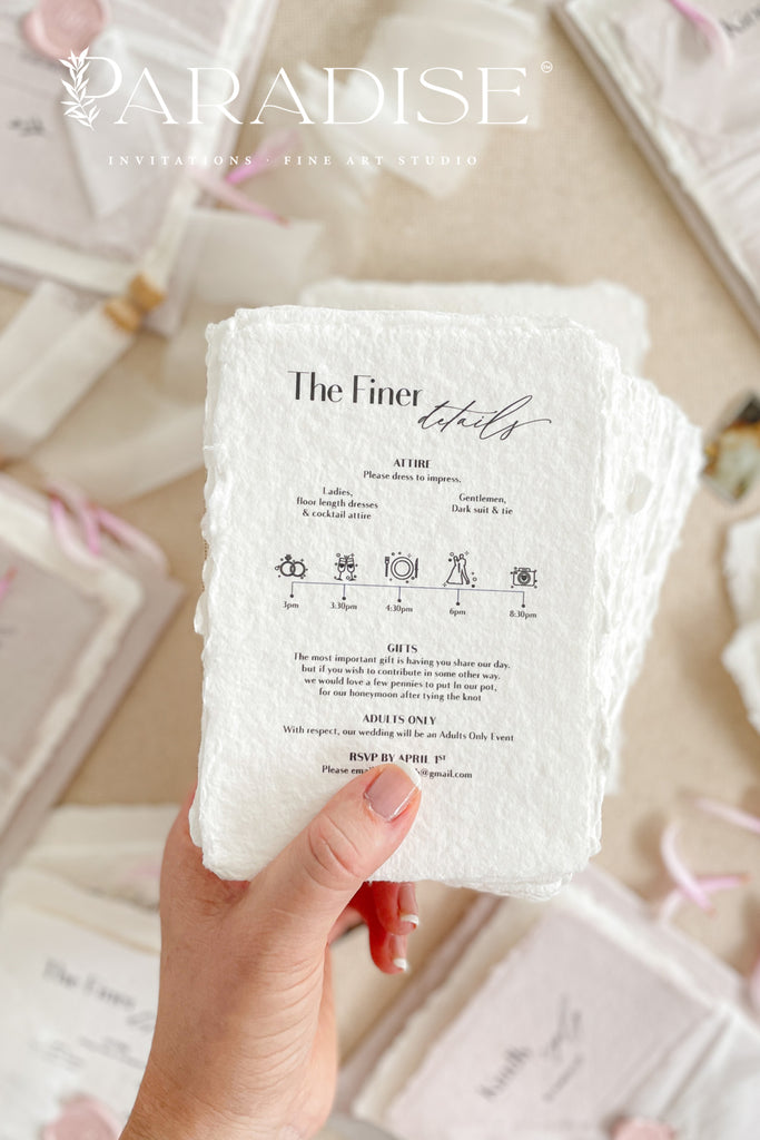 Regina Handmade Paper Wedding Invitations