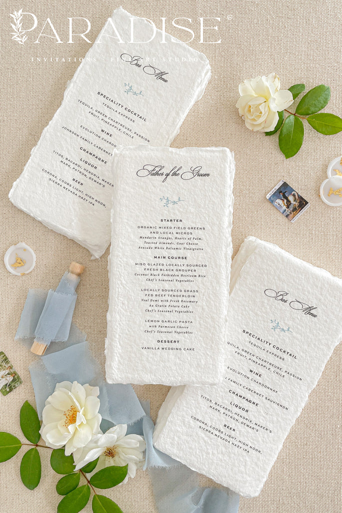 Serafina Handmade Paper Wedding Menus