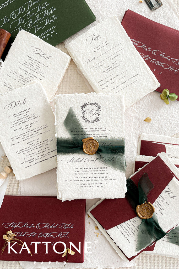 Asti Handmade Paper Wedding Invitation Sets