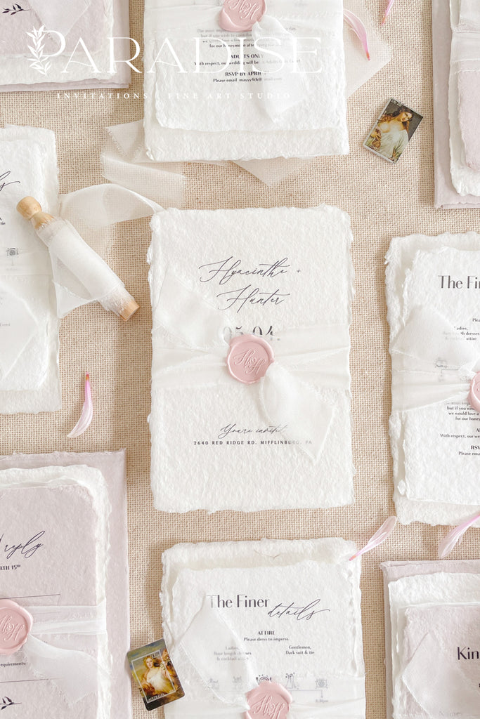 Regina Handmade Paper Wedding Invitations