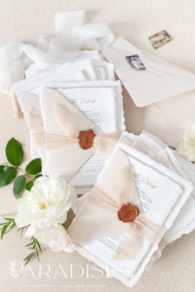 Bemadette Handmade Paper Wedding Invitation Sets