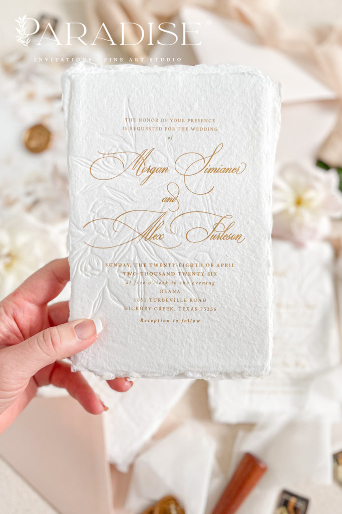 Piper Handmade Paper Wedding Invitation Sets