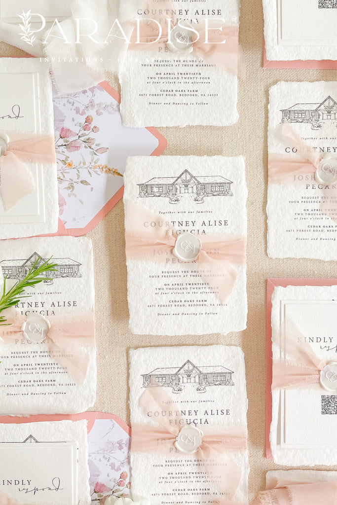 Mariana Handmade Paper Wedding Invitation Sets