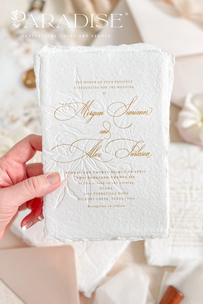 Piper Handmade Paper Wedding Invitation Sets