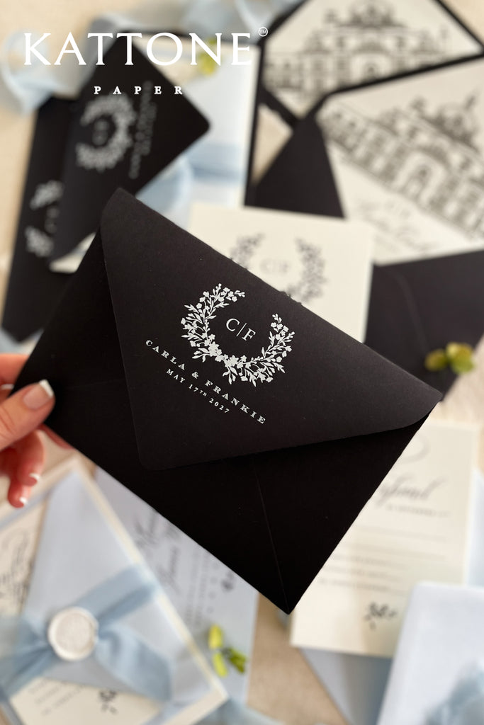 Black Envelopes and White Ink Printing, Envelope Liners