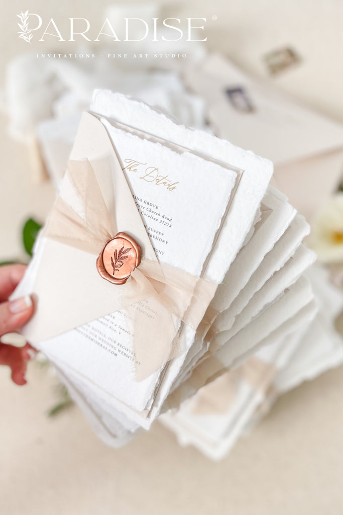 Bemadette Handmade Paper Wedding Invitation Sets