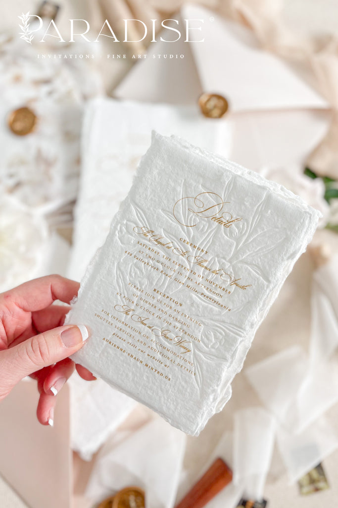 Piper Handmade Paper Wedding Invitation Sets