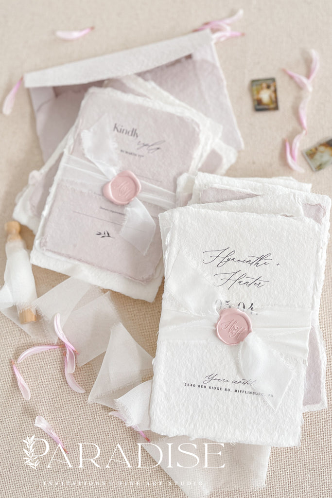 Regina Handmade Paper Wedding Invitations